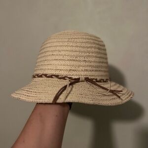 Renato Balestra Natural Straw Sun Hat with Brown Braided Band